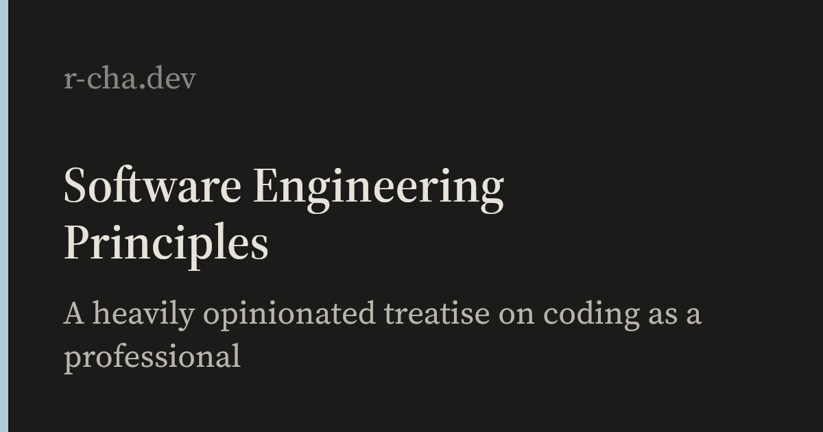 Software Engineering Principles